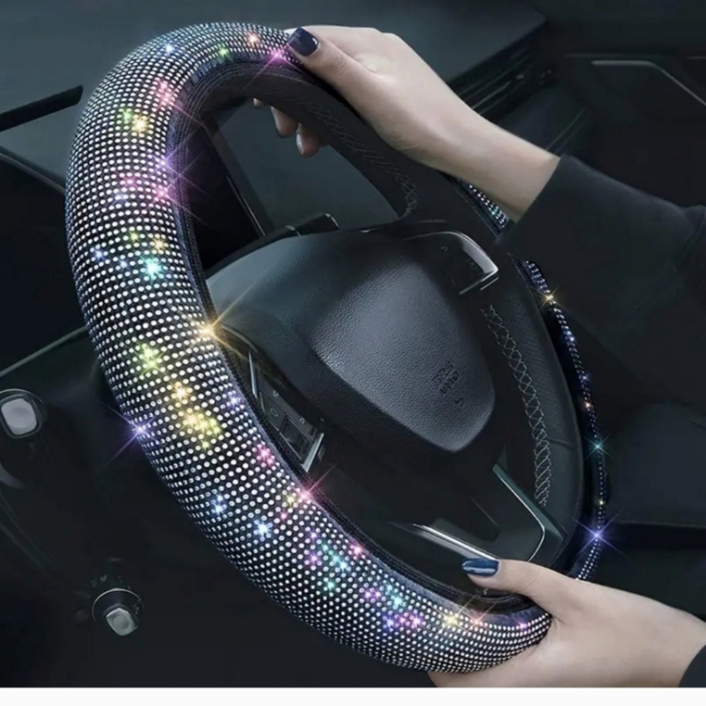 Iridescent Steering wheel cover , car coasters , bundle